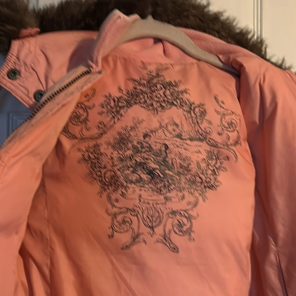 Juicy Couture Belle D'Juicy pink reversable puffer vest kids size 12